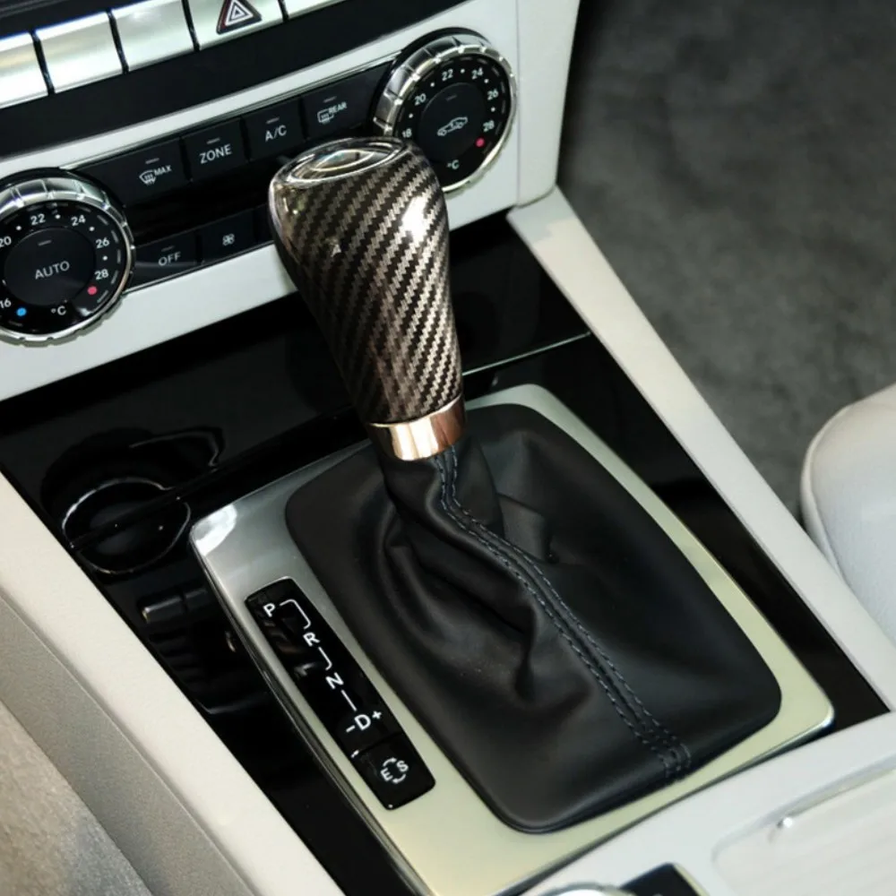 ABS Car Gear Shift Handle Sleeve Cover Trim Stripe Fit For Mercedes Benz A C E G Class SLK CLS W204 W212 Accessories