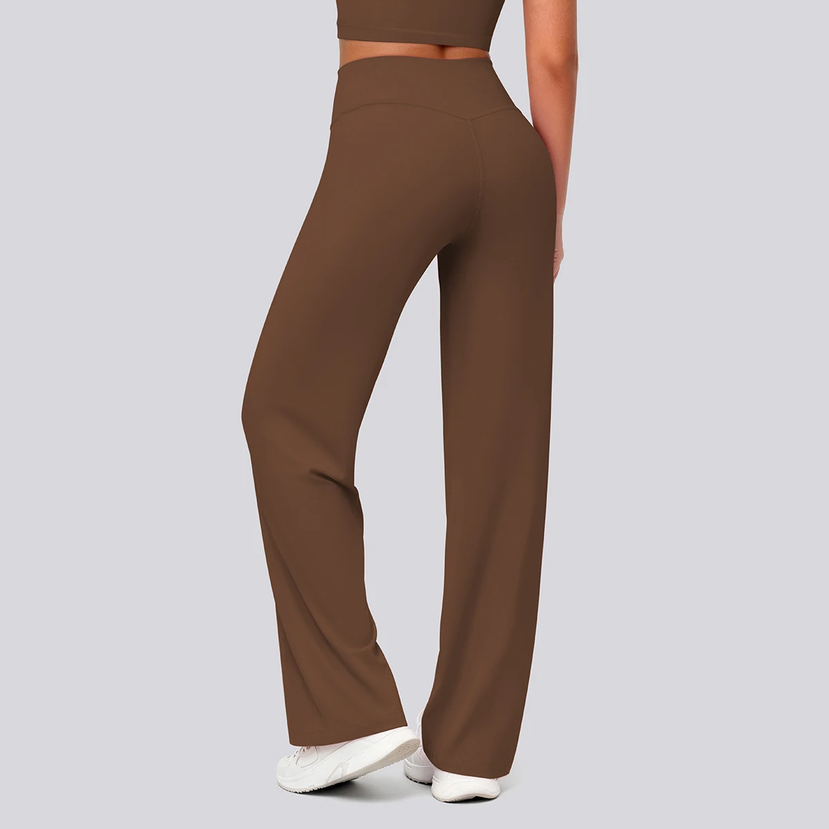 Rooftrellen Damen-Sporthose, Schlaghose, Hochgeschnittene, Lose Weite Hose, Einfarbig, Dünne Fitness-Sporthose für Frauen – Detail 8