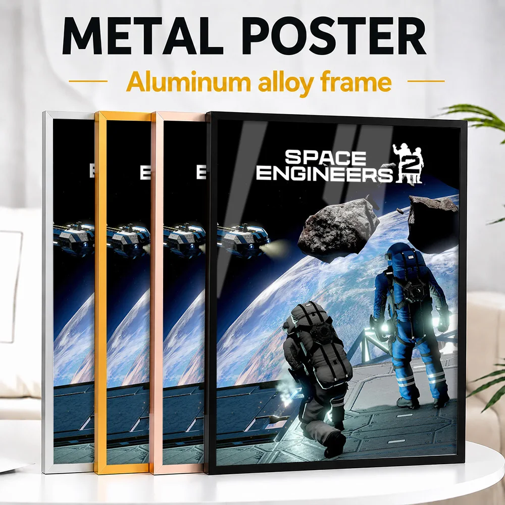 Space Engineers 2 Game Metal Poster With Aluminum Alloy Frame Customized Painterly Wall Art For Bedroom, Gaming Enthusiast Gift