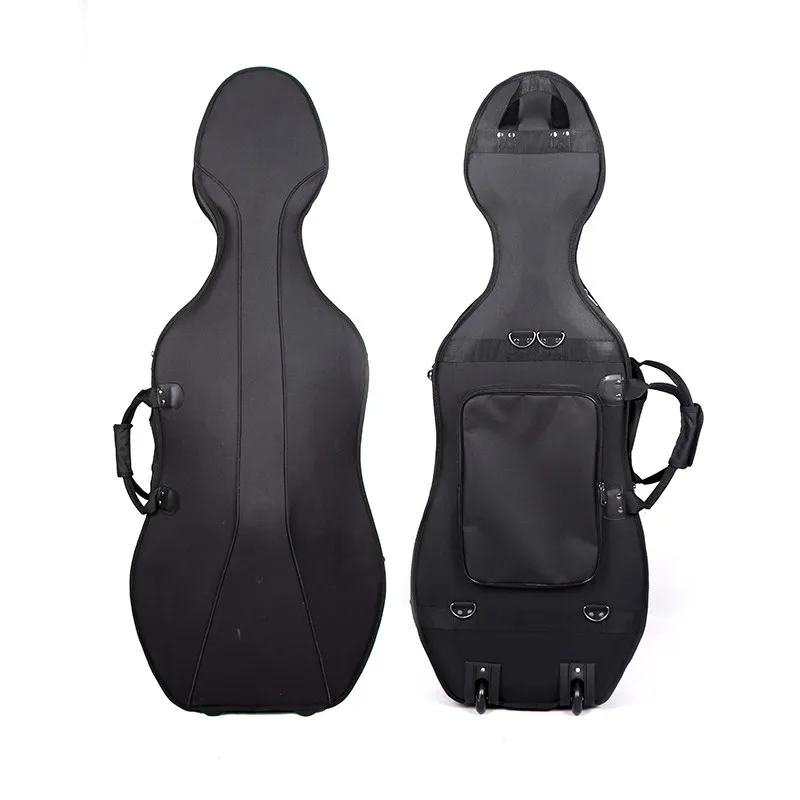1/4-4/4 Cello Case Portable Cello Protection Box Shockproof Cellos Flight Case String Instrument Organize Containers with Wheels