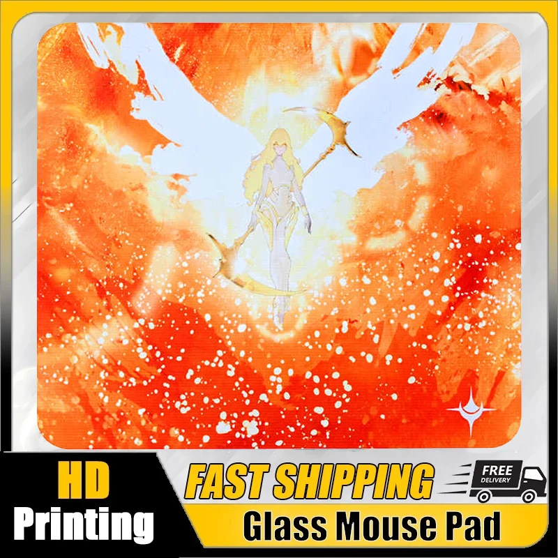

Original UK Glass Mouse Pad Aura Goddess YUME Frosted Surface E-sports Desktop Mat Tempered FPS Custom Office Gaming Mousepad