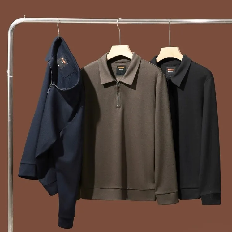 

Modal Wool Long Sve irt Warm Fce f Zip Men's Autumn Winter Casual Sle Faionable M