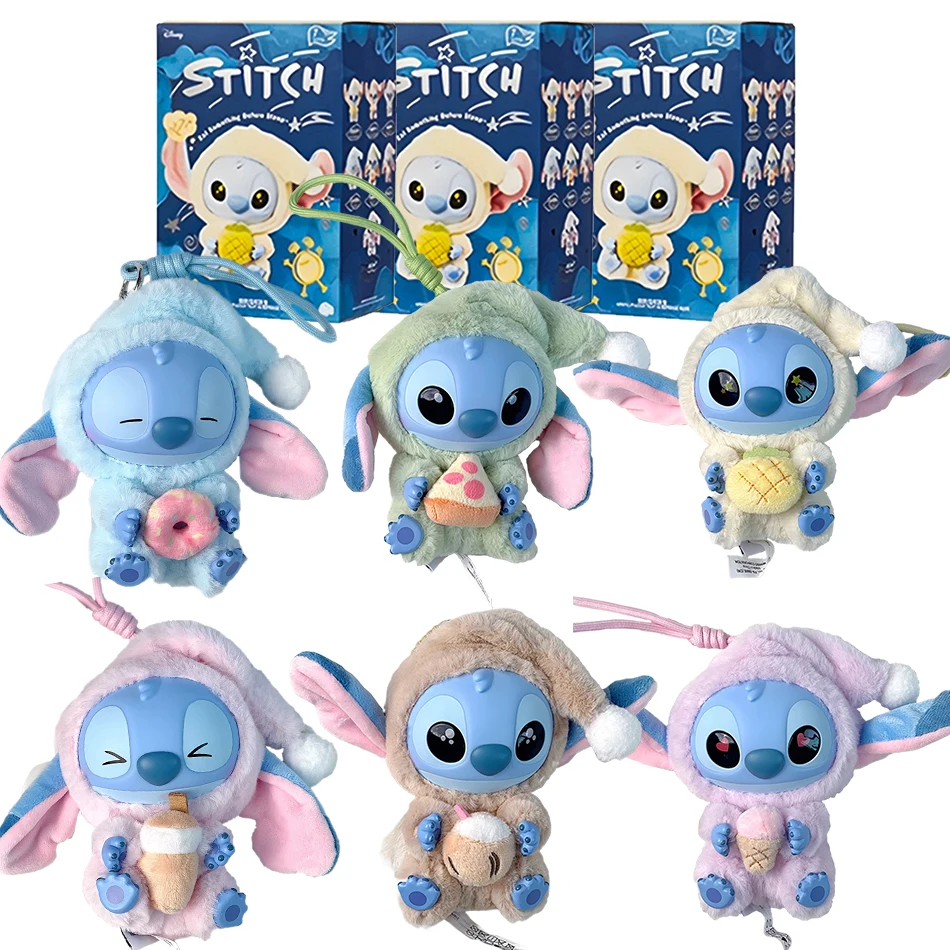 

Miniso New Stitch Eat Some Thing Before Sleep Series Виниловая слепая коробка Сумка Подвеска Милая плюшевая кукла Mystery Box Игрушка-сюрприз Подарки
