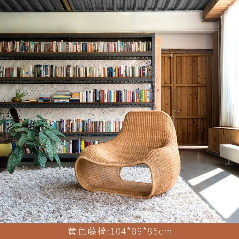 Outdoor Rattan Sofa Simple Creative Lazy Leisure Single Seater