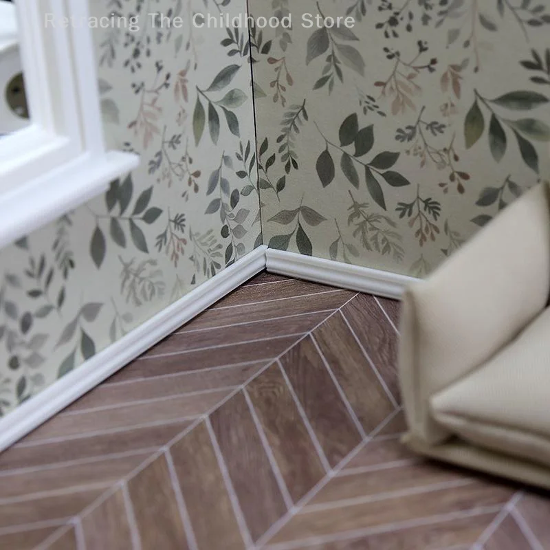 2 個 1:12 ドールハウスミニウエストラインミニチュア幅木ライン浴室リビングルームの装飾ラインドールハウスの装飾アクセサリー