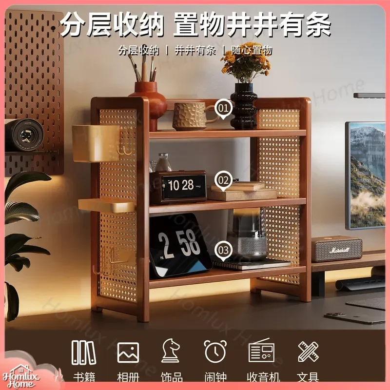 Medieval Style Desktop Storage Shelf Home Office Cup Holder Desk Organizer Wall Mounted Pegboard Shelf for Desk Accessories
