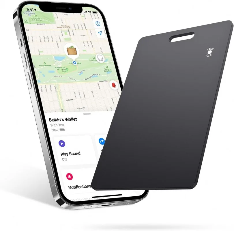 

Ultra-thin Rechargeable AirTag Card—Compatible with Apple’s “Find My” App (iOS only; not compatible with Android)—Key Tracker