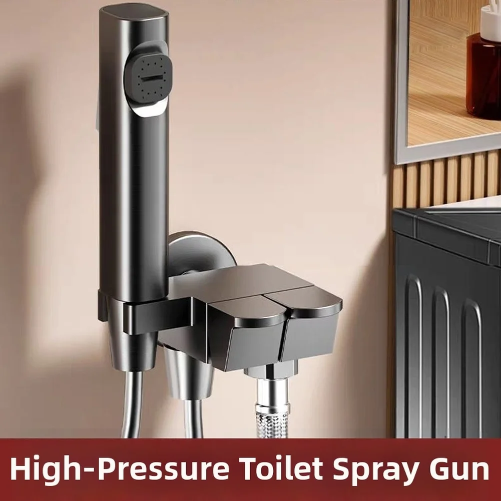 1 قطعة باليد المنزلية المرحاض بندقية رذاذ ارتفاع ضغط غسل المزدوج منفذ صمام زاوية للحمام بيديه للحمام دش رئيس