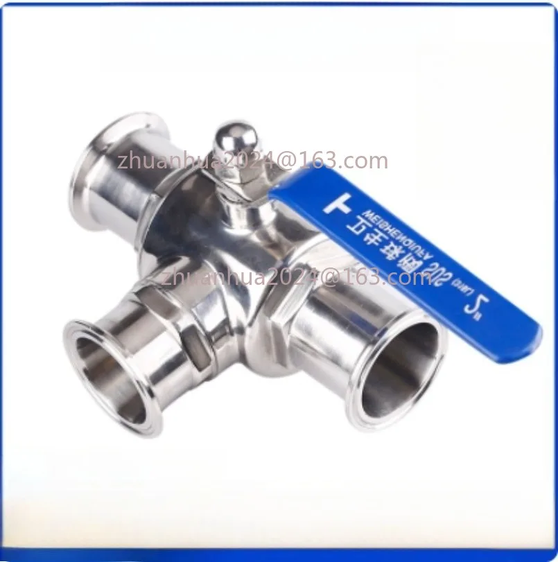 

19/25/32/38/45/51 мм Т-образный трехходовой шаровой кран из нержавеющей стали из нержавеющей стали SS304/316L, тип кольца порта T/L OD50,5/64 мм