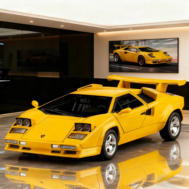 

1:32 Countach LP500S Суперкар из сплава, модель автомобиля, игрушечный автомобиль, литье под давлением металла, звуковой и световой автомобиль, игрушки для детей, автомобиль