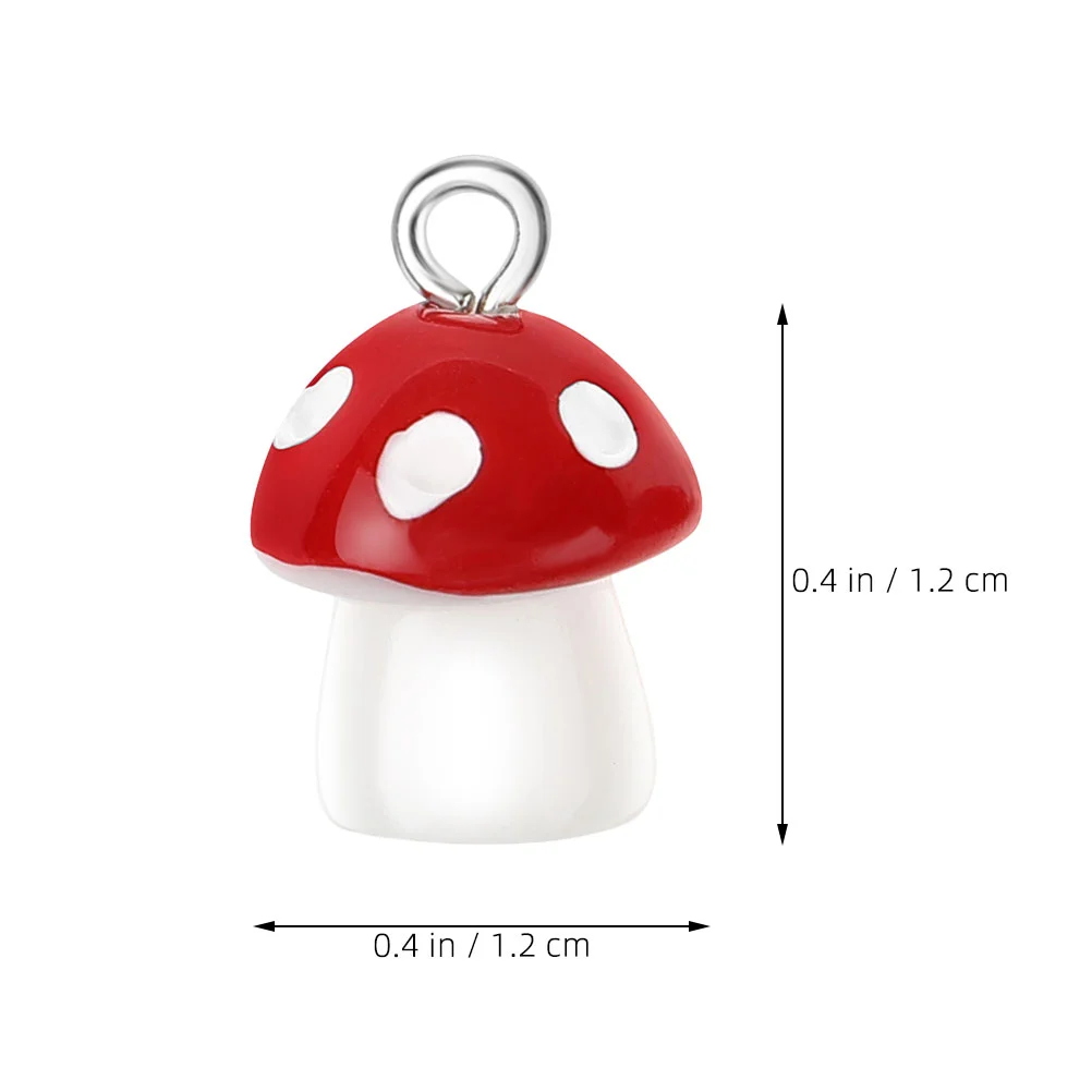 20 Pcs Mushroom Pendant Mushrooms Small Charms Earring for Jewelry Making Keychain Bulk