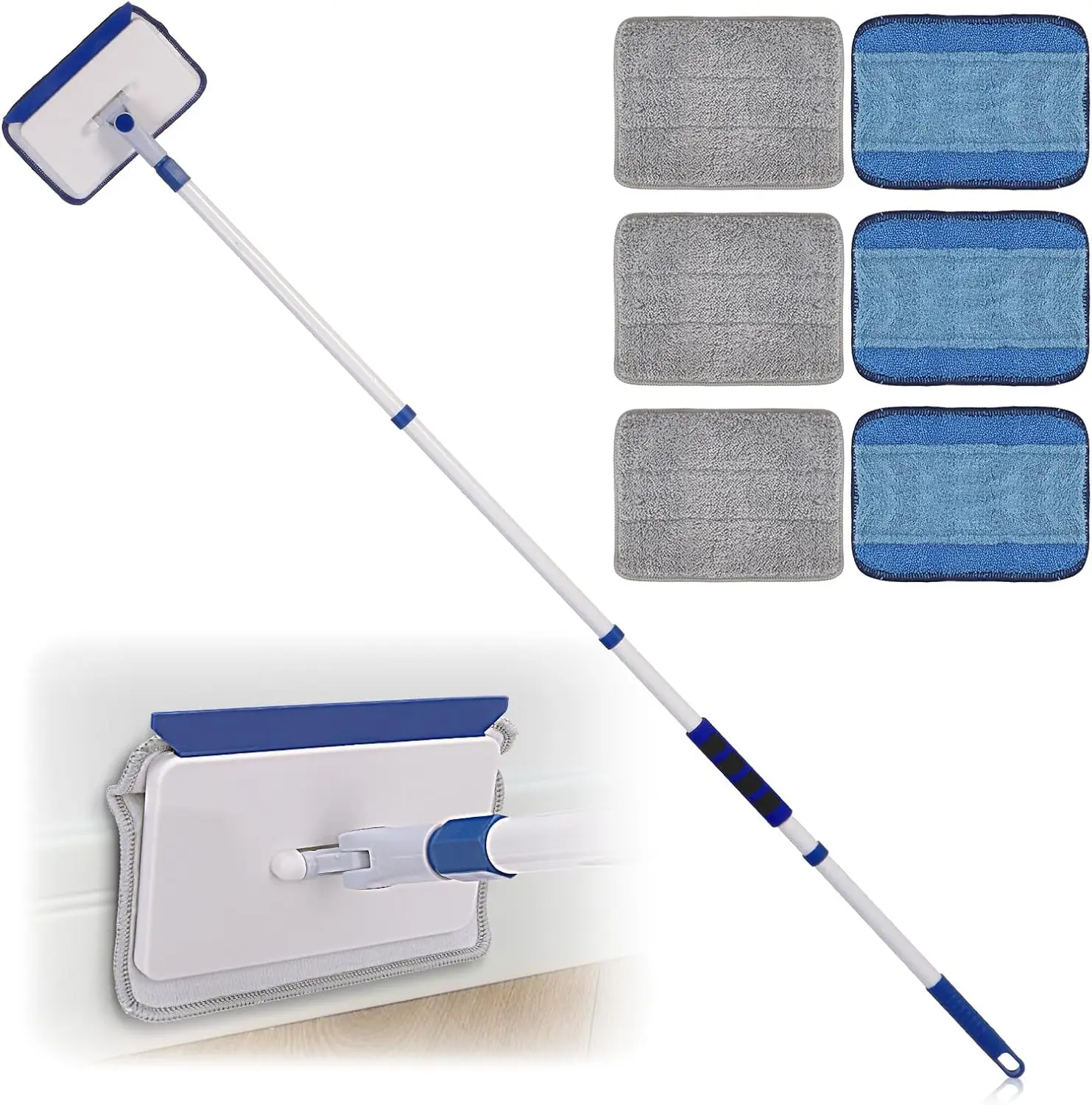 

Baseboard Cleaner Tool with Handle, Wall Floor Mop with Extendable Long Handle Duster for Cleaning Window, Floor, Skirting Bo