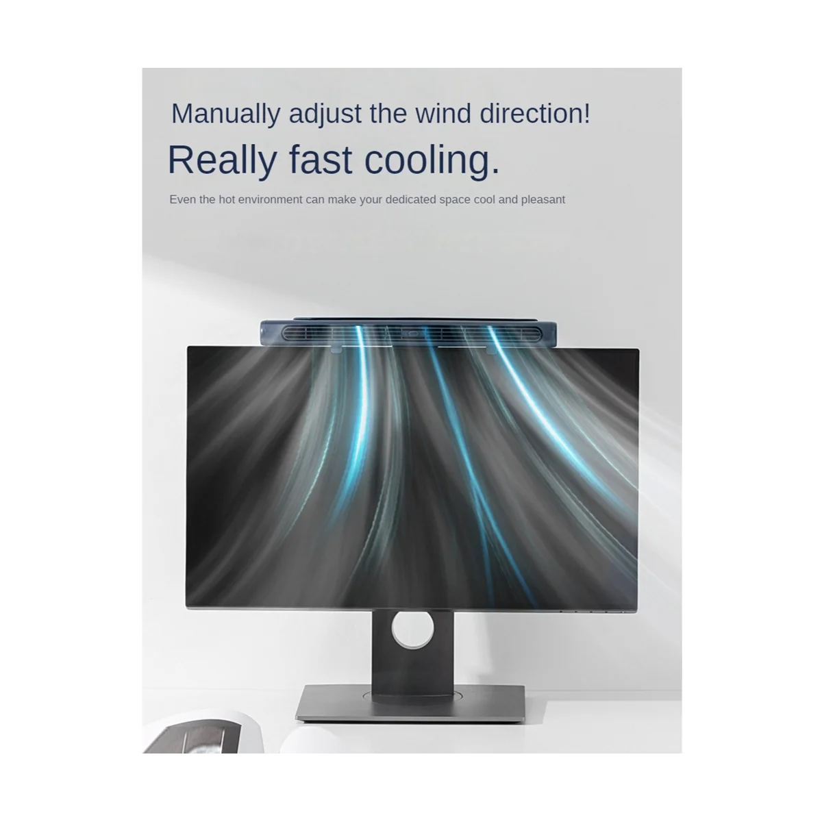 Ventilador pequeño con Clip para Monitor, dispositivo silencioso con carga USB de 4000MAh, color azul, para el hogar y la Oficina