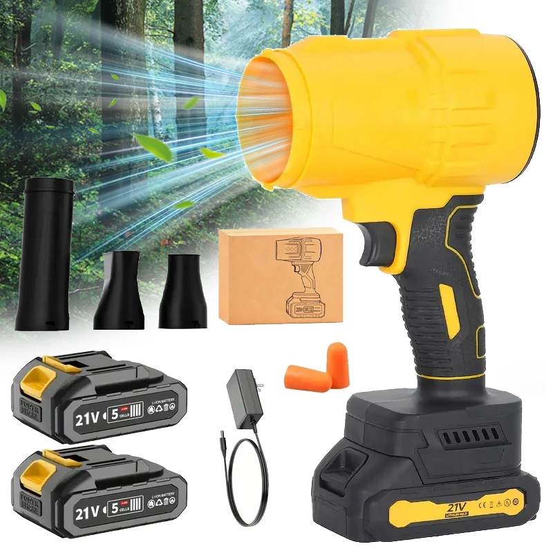 Wireless blower brushless turbo fan handheld hair dryer for weeding and dusting 20V rechargeable car dryer dust removal tool