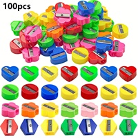 100pcs Assorted Mini Pencil Sharpeners Colorful Handheld Portable For School Supplies Party Favors Goodie Office Study Supplies