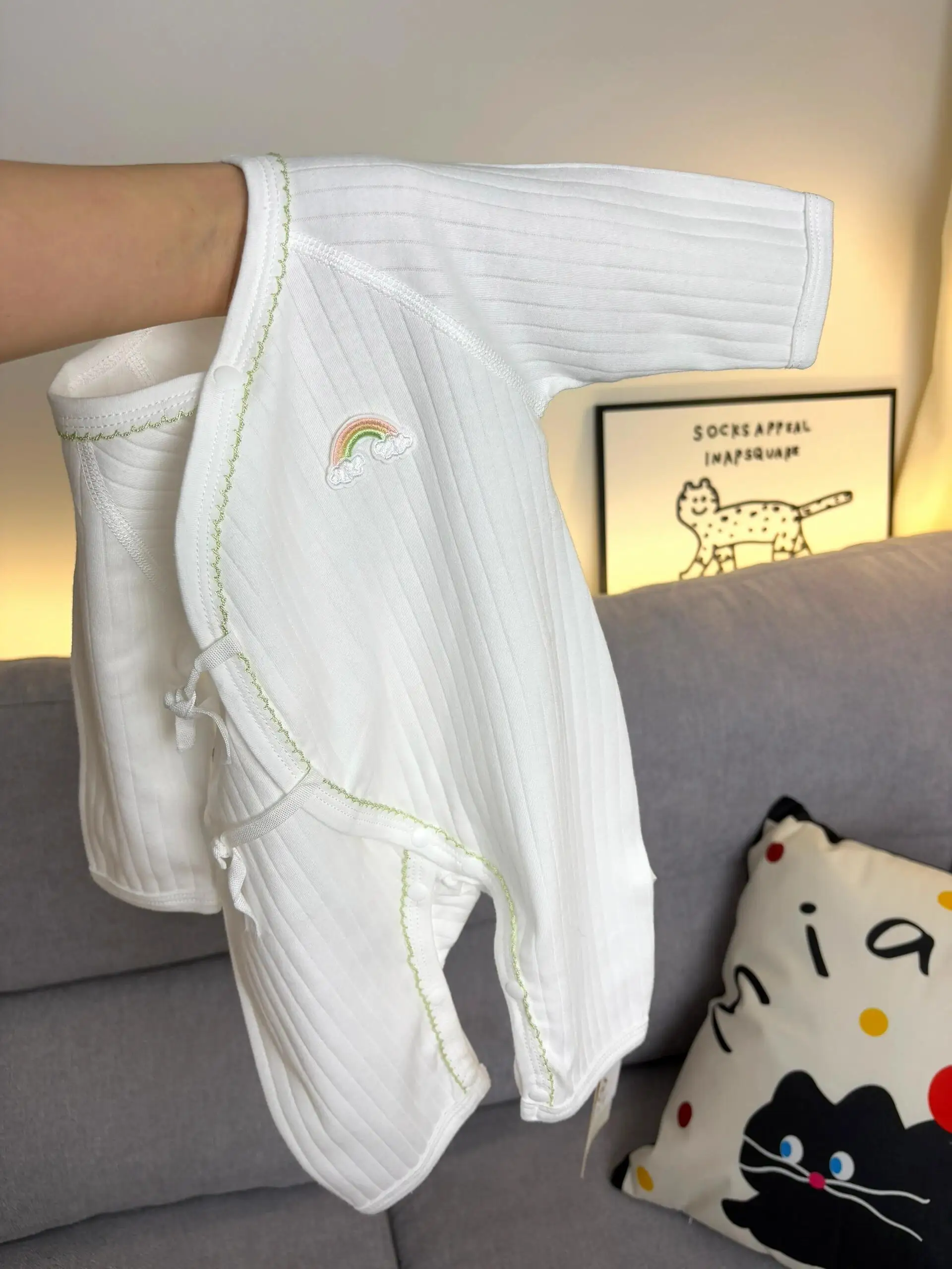 

Комплект для новорожденных из чистого хлопка класса А, бесшовный, Harvey, весна-осень, с шапочкой