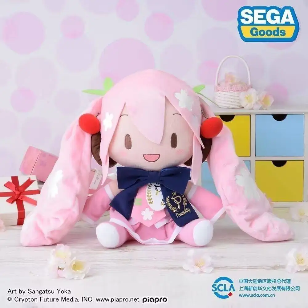 Authentic Hatsune Miku Fufu Plush Doll, Pristine White Cherry Blossom Version Soft Comfortable Stuffed Toy Hobby Collection Gift