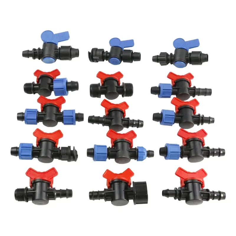 

10pcs Drip Irrigation Shut off Valve 16mm Universal Drip Irrigation Tubing Coupling Valve Connector Locking Fitting Compatible