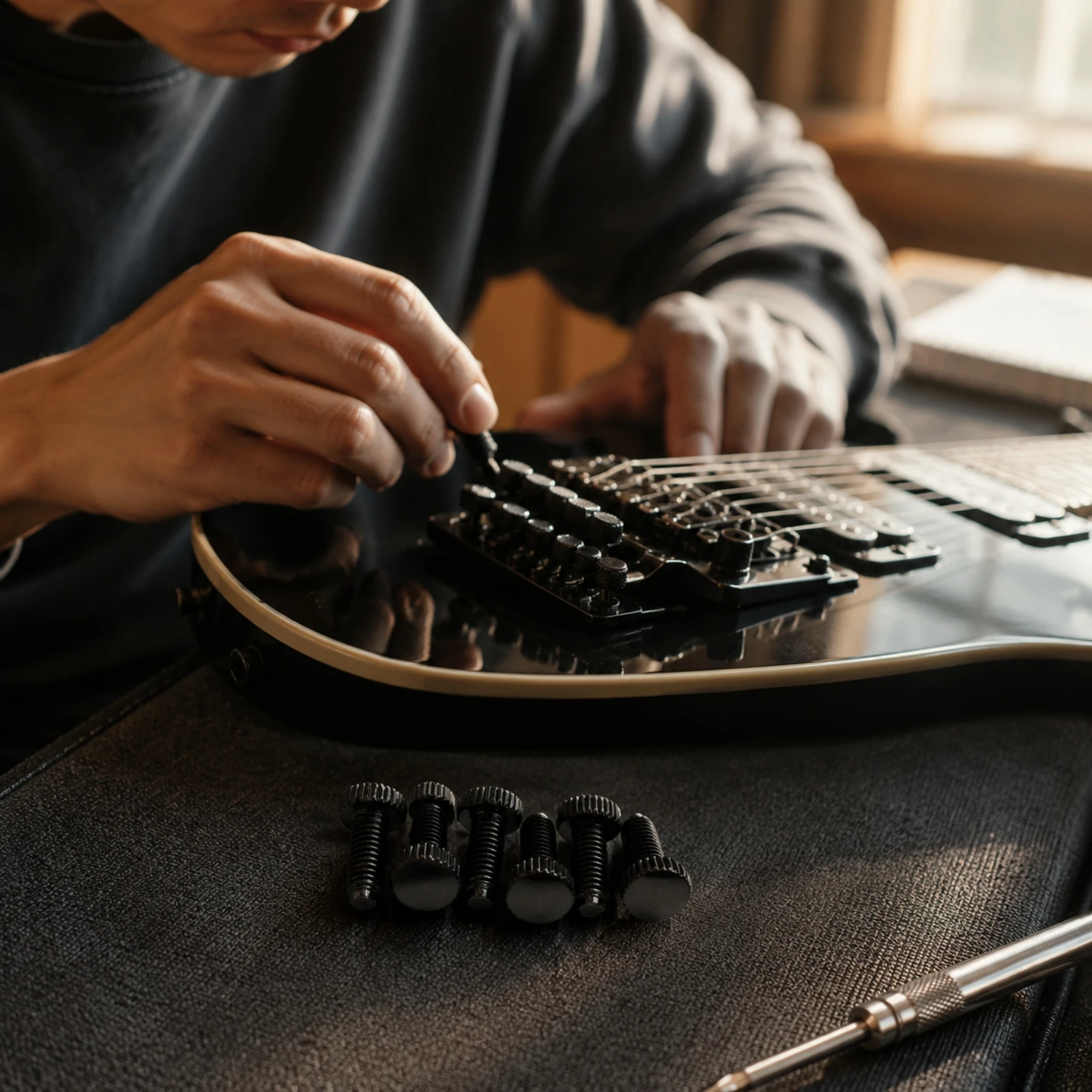 6 Pieces Fine Tuning Screw Sturdy Guitar Bridge Fine-Adjustment Screw Fastener Easy to Install Precision Machined for Luthiers