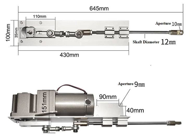 DIY custom boutique reciprocating motor large stroke 16cm linear actuator motor DC 24V power 120 watts