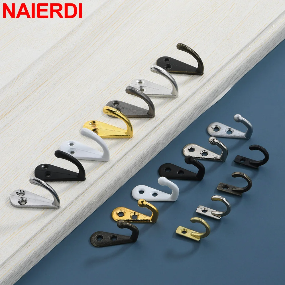 NAIERDI 20 Pack Black Wall Mounted Coat Hooks Retro Single Hangers Hook Utility Hooks for Hanging Hat,Scarf,Bag,Towel,Key,Cap