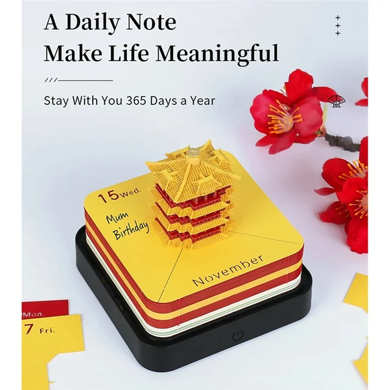 2024 التقويم مذكرة الوسادة ثلاثية الأبعاد ورقة الفن الأرض الديكور أجندة مكتبية /رزنامة مكتبية DIY بها بنفسك ملاحظات المفكرة النحت هدية الأرض الأحمر دائم