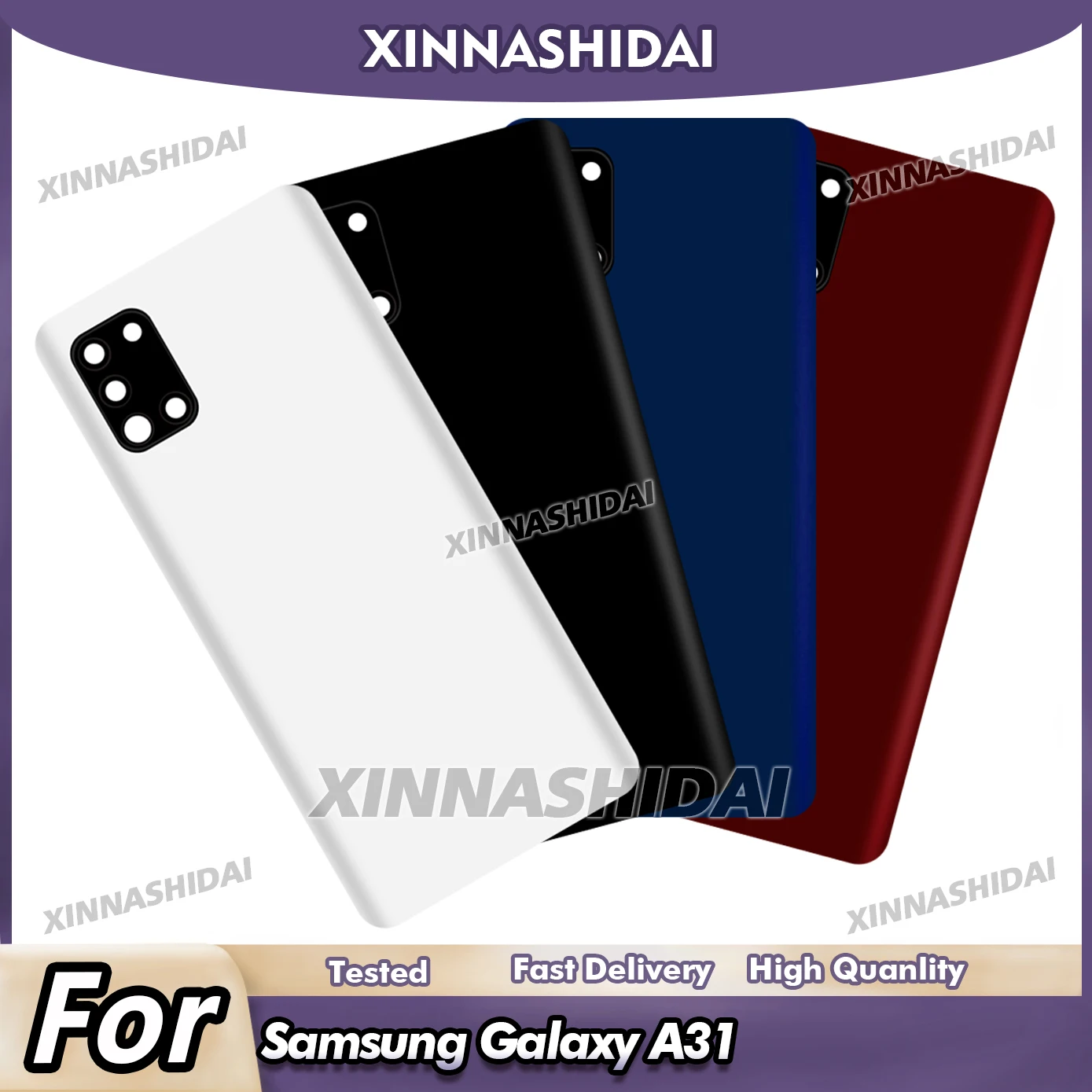 New Back Cover A31 Replacement For Samsung Galaxy A31 Battery Cover Lid Panel Chaiss Rear Door Housing Case Camera Lens Sticker