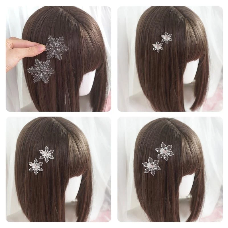 

Заколка-заколка для девочек, рождественская заколка для волос с реалистичной снежинкой для женщин, девочек 15UB