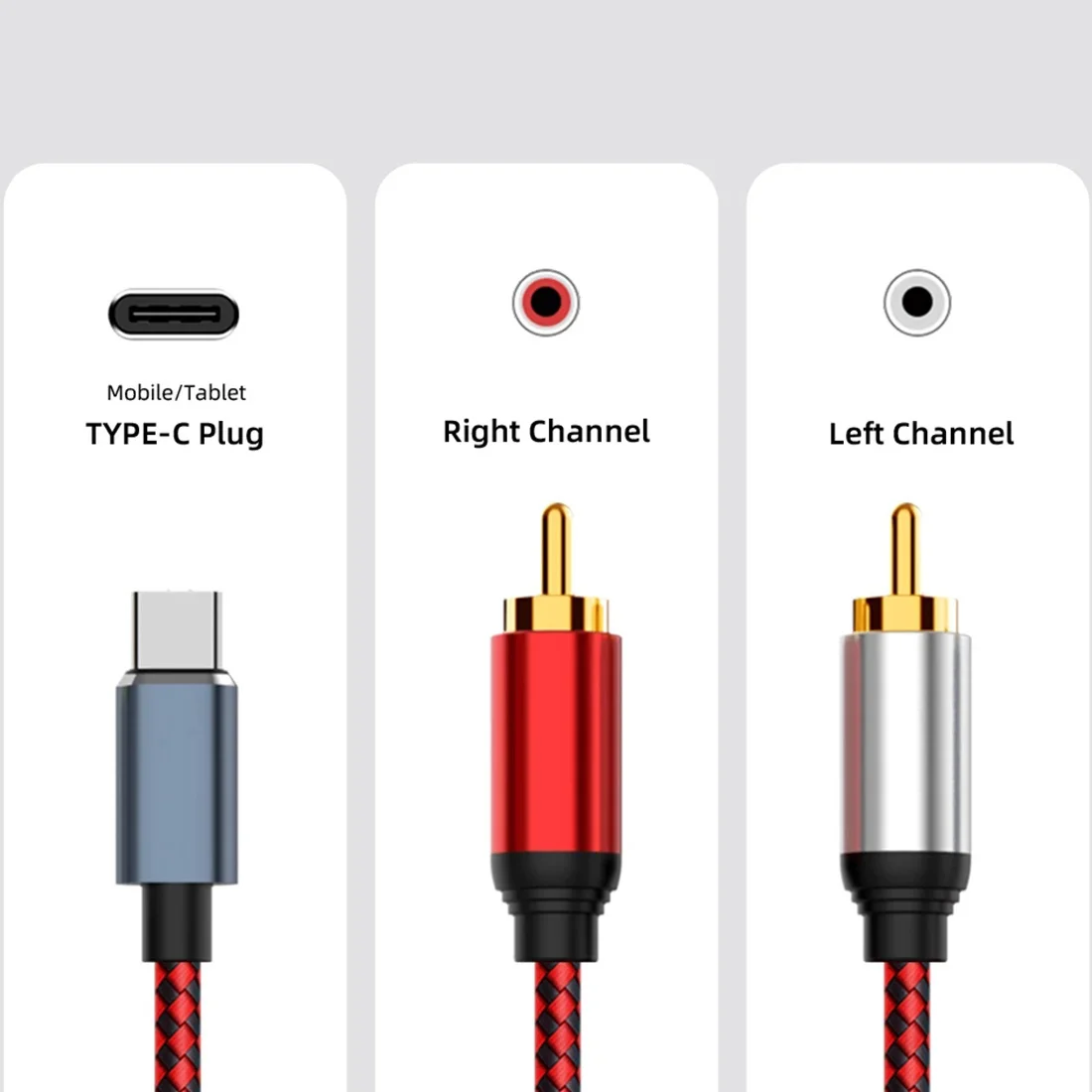 Ingenious-USB C To 2 RCA Audio Cable Type C Male To 2 RCA Male Audio Cable For Huawei Tablet Speaker Amplifier TV