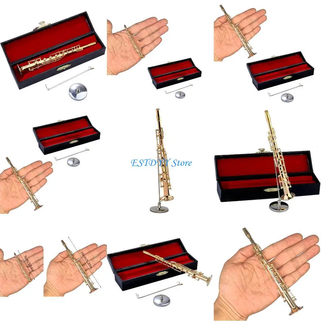 

G6DE Artistic Artisanal Bronze Saxophone Miniature Display Part Gold Intonation