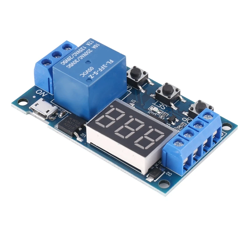 New HW-521 Digital Time Delay 1 Way Relay Trigger Cycle Timer Delay Switch Circuit Board Timing Control Module