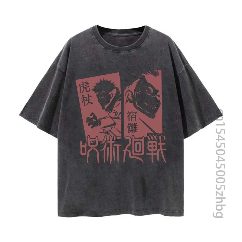 

Jujutsu Kaisen Anime Woman Shirt Streetwear Harajuku Vintage Distressed Tshirt Manga Graphic T Shirt Men Tops Tees