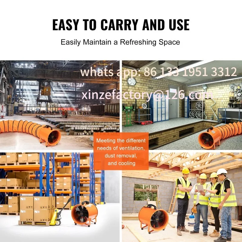 منفاخ قابل للتخصيص مع مروحة تهوية خرطوم القناة البلاستيكية 10 متر للاستخدام المنزلي SucceBuy مروحة العادم 12 في عادم مروحة التهوية الصناعية #6