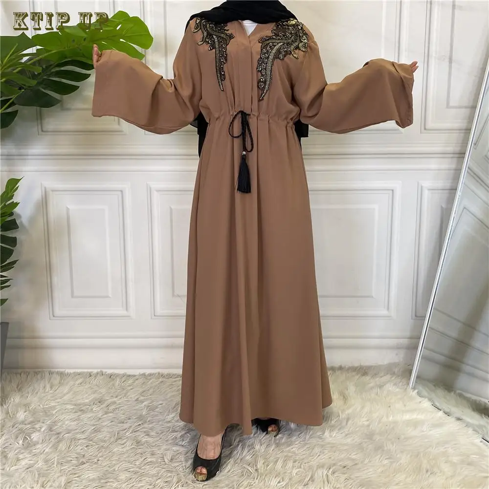 

Eid Mubarak Elegant Simple Abaya Dubai Muslim For Women Cardigan Kaftan Turkey Islamic Clothing Caftan Arabic Femme Modest Robe