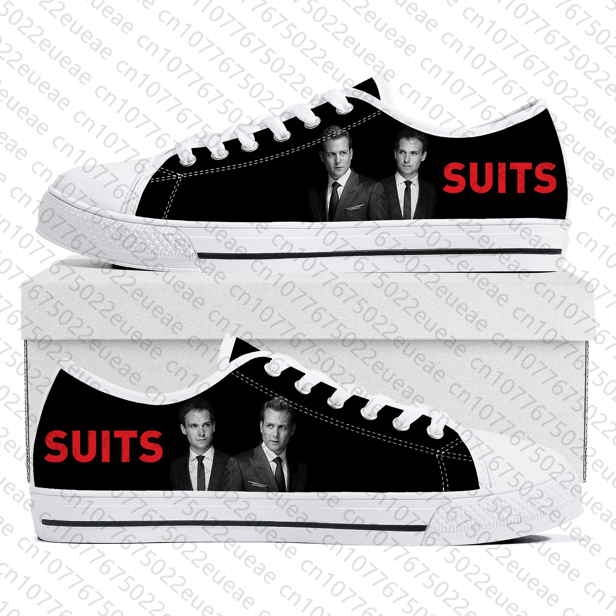 Suits TV series Low Top Sneakers Mens Womens Teenager High Quality Gabriel Macht Canvas Sneaker couple Casual Shoes Custom Shoe