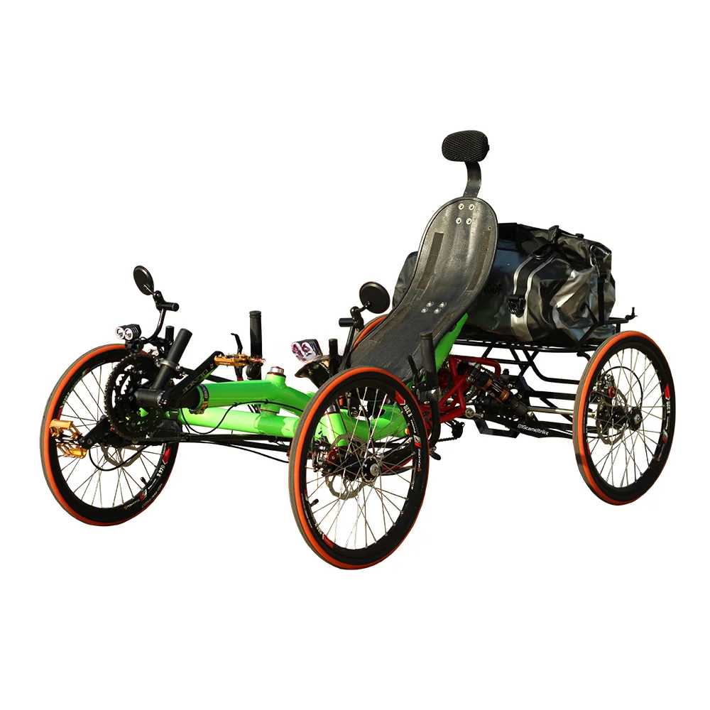 Aluminum alloy four wheel thin tire flat tricycle, suitable for adult tourism use