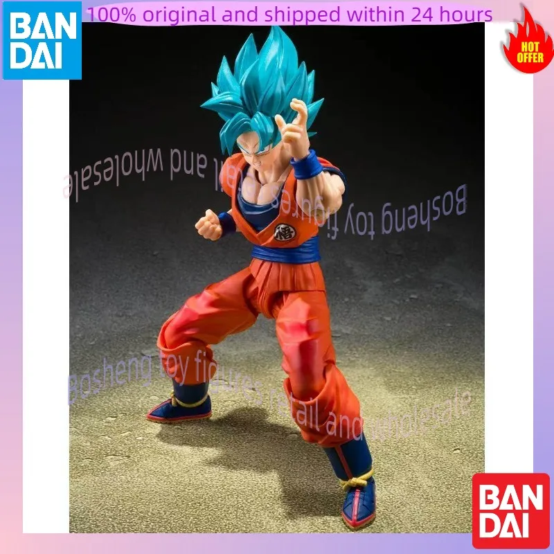 100% Original Bandai SHF Super Saiyan God Son GOKU Blue Sky Beyond The Limit of Blue Power Figure Collection Gift - view 2