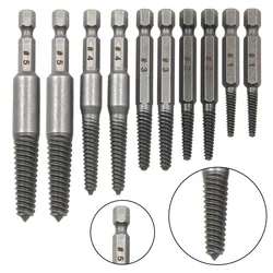 10pc Hexagonal Shank Broken Head Screw Extractor Screw Broken Head Screwdriver for Taking out Electric Drill Tool Set