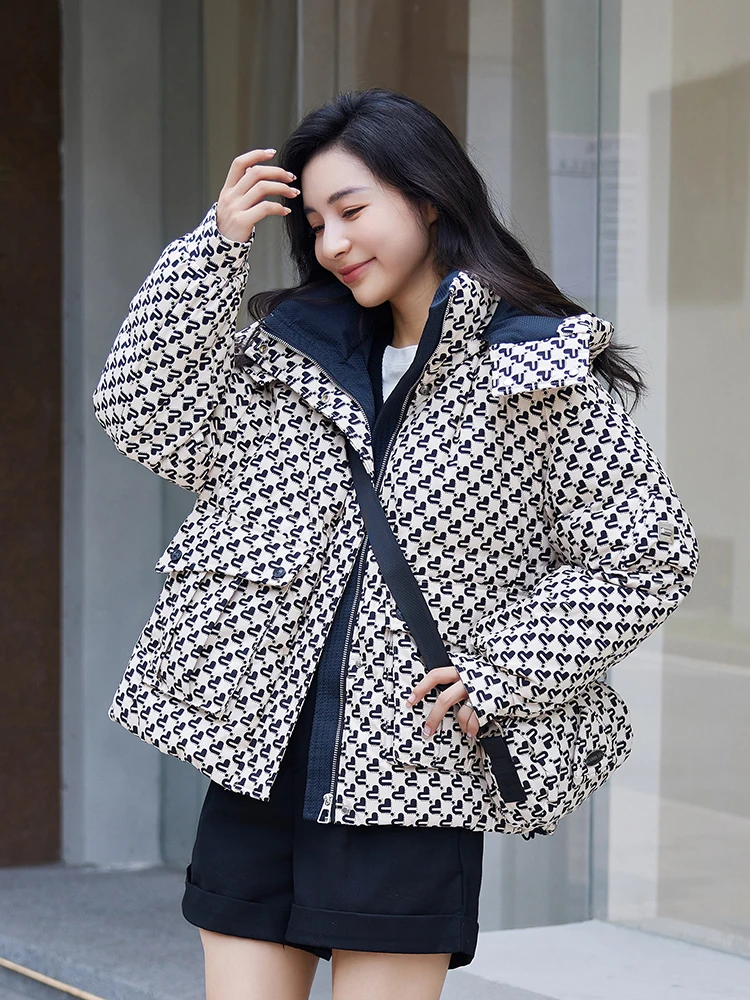 Fashion Thickened White Duck Down Jacket Women's Winter New High Quality Black White Short Korean Loose Love Casual Warm Coat