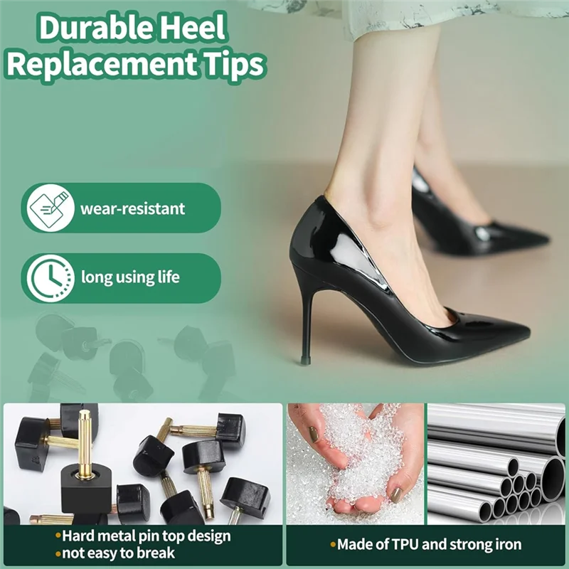 مجموعة بديلة لأطراف الكعب العالي - أطراف كعب انزلاقي على شكل حرف U في 8 مم/9 مم/10 مم/10.5 مم/11 مم/12 مم