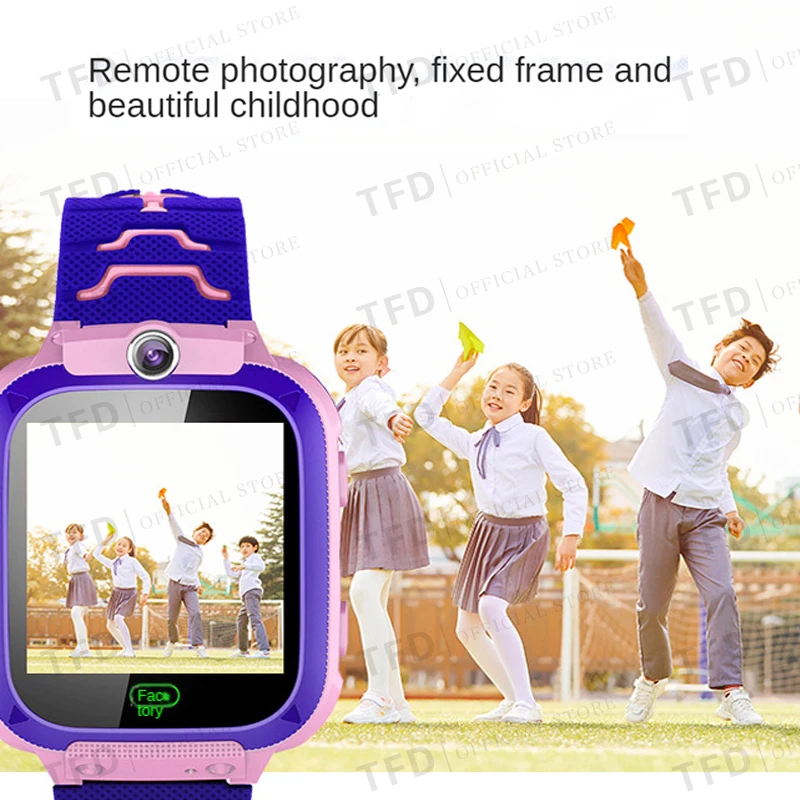 키즈 스마트 워치 SOS LBS 위치 카메라 사진 어린이 전화 음성 통화 경기 게임 손전등 소년과 소녀를위한 Smartwatch