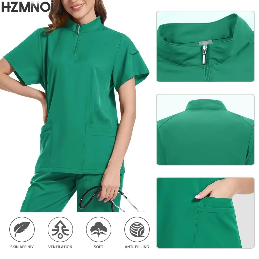 Handwashing Clothe Split Suit Short Sleeved Hand Brushing Pet Dentist Nurse Work Clothes Men Medical Care Clothes Nurse Uniform