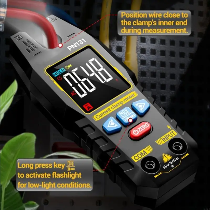 Clamp Meter Digital Multimeter 0-600V 200A Voltages Current Resistance 4000 Counts Current Ammeter Tester M4YD