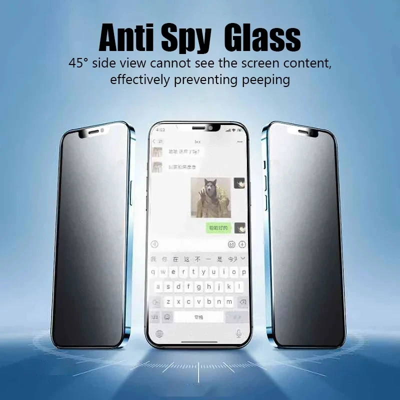 1-5 Piezas Protector de Pantalla de Privacidad para iPhone 14 13 11 12 Pro Max Mini 7 8 Plus Vidrio Protector Anti-Espía para iPhone 15 X XR XS MAX 2
