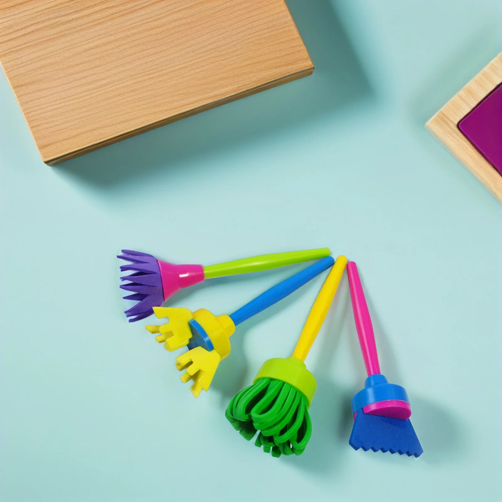4Pcs Creative Sponge Painting Brushes for Kids DIY Art Craft Painting Tools Children Graffiti Set Fun Imaginative Activity