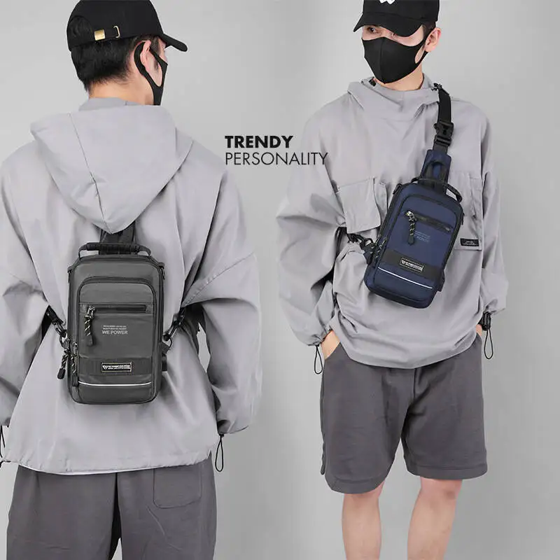 New Large Capacity Men's Chest Outdoor Functional Crossbody Trendy Shoulder Bag Multi-functional Small Backpack Messenger Bag