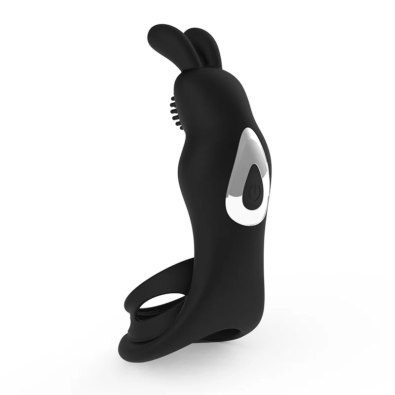 الرجال تأخير متعدد التردد تهتز حلقة سوداء سيليكون ABS التحكم عن بعد زوجين الرنين قفل حلقة لعبة الجنس الكبار