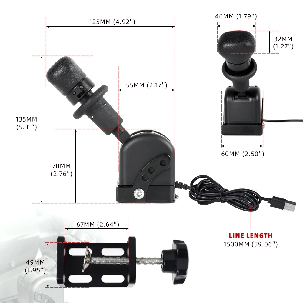 ZS-RACING Sim Racing PC USB Handbrake Racing Game Simulator Air Brake For Logitech G27/G29/G920/G923/Thrustmaster T300RS/GT - Image 4