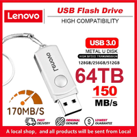 Lenovo 64TB Metal USB Flash Drive USB3.0 High Speed 180MB/s Free Case Movie Collection | 16TB 2TB Pendrive Pen Drive Waterproof