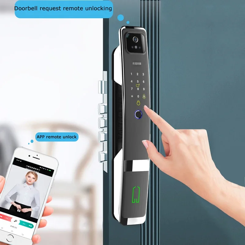 Smart Lock H-03 Tuya Smart WiFi Digital Door Lock Code Card Smartphone Unlock Fingerprint Face Scene Smart Door Lock For Home